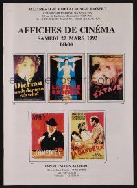 9m366 AFFICHES DE CINEMA 03/27/93 auction catalog '93 lots of wonderful French poster images!
