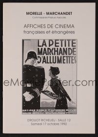 9m356 AFFICHES DE CINEMA 10/17/92 auction catalog '92 lots of French poster images!