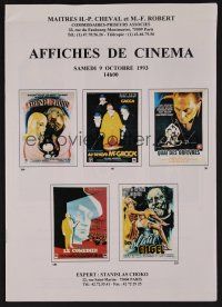 9m376 AFFICHES DE CINEMA 10/09/93 auction catalog '93 lots of wonderful French poster images!