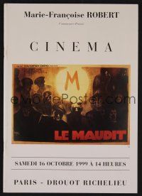 9m490 AFFICHES DE CINEMA DE COLLECTION 10/16/99 auction catalog '99 French, many great images!