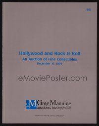 9m496 GREG MANNING AUCTIONS, INC. HOLLYWOOD ROCK & ROLL 12/10/99 auction catalog '99 props & more!