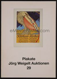9m384 PLAKATE JORG WEIGELT AUKTIONEN 29 04/15/94 auction catalog '94 cool German posters!