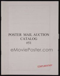 9m468 POSTER MAIL AUCTION CATALOG #51 11/14/98 auction catalog '98