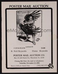 9m340 R. NEIL REYNOLDS POSTER AUCTION 11/23/91 auction catalog '91