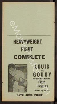 9m246 JOE LOUIS VS ARTURO GODOY light blue style herald '40 boxing match, round by round!
