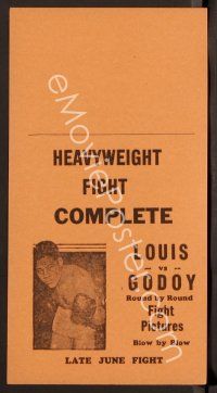 9m247 JOE LOUIS VS ARTURO GODOY red style herald '40 boxing match, round by round, blow by blow!