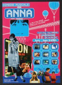 9m554 ANNA pink style Japanese 7.25x10.25 R00s Pierre Koralnik directed, sexy Anna Karina!