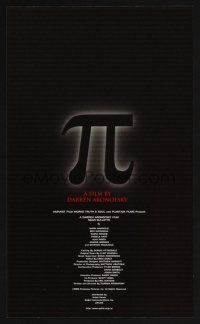 9m859 PI black style Japanese 7.25x10.25 '98 Darren Aronofsky sci-fi mathematician thriller!