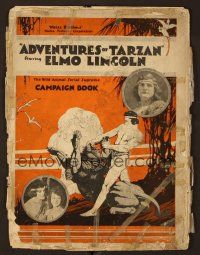 9m001 ADVENTURES OF TARZAN pressbook '21 Elmo Lincoln in the wild animal serial supreme!