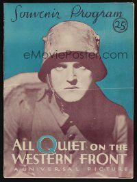 9m058 ALL QUIET ON THE WESTERN FRONT program '30 Lew Ayres, Louis Wolheim, Lewis Milestone