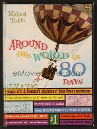 9m037 AROUND THE WORLD IN 80 DAYS hardcover book '56 all-stars, around-the-world epic!