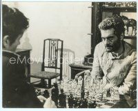 9m170 OMAR SHARIF deluxe 9x11.5 still '60s cool portrait in haggard prison clothes playing chess!