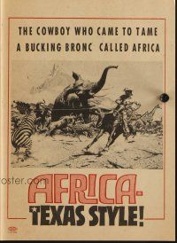 9m211 AFRICA - TEXAS STYLE herald '67 Hugh O'Brien lassoing zebra by stampeding animals!
