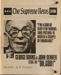 9m255 OH GOD herald '77 directed by Carl Reiner, great super close up of wacky George Burns!