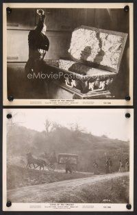 9p847 CURSE OF THE UNDEAD 2 8x10 stills '59 image of horsedrawn hearse, stabbing fiend in coffin!