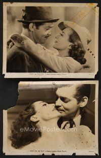 9p904 LOVE ON THE RUN 2 8x10 stills '36 Clark Gable takes a long time to finally kiss Joan Crawford!