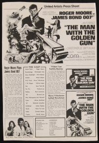 9p019 MAN WITH THE GOLDEN GUN Aust pressbook page '74 art of Moore as Bond by Robert McGinnis!