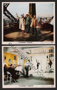 9p867 FUNNY FACE 2 color 8x10 stills '57 Audrey Hepburn on Eiffel Tower, in studio + Fred Astaire!