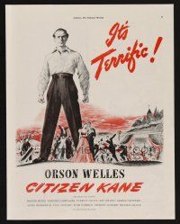 9p100 CITIZEN KANE magazine ad '41 some called Orson Welles a hero, others called him a heel!