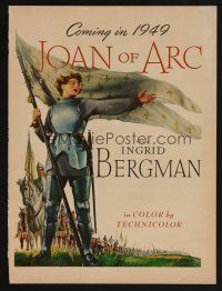 9p110 JOAN OF ARC magazine ad '48 classic art of Ingrid Bergman in full armor!