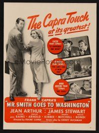 9p115 MR. SMITH GOES TO WASHINGTON magazine Ad '39 Frank Capra, art of James Stewart & Jean Arthur!