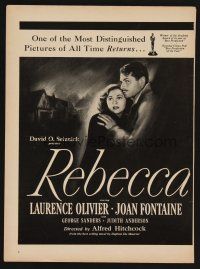 9p124 REBECCA magazine ad R46 Alfred Hitchcock, art of Laurence Olivier & Joan Fontaine!