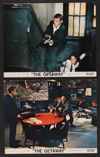 9p871 GETAWAY 2 8x10 mini LCs '72 Steve McQueen & Ali McGraw in action, Sam Peckinpah!