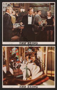 9p966 STING 2 8x10 mini LCs '74 cool images of con men Paul Newman & Robert Redford!