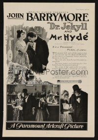 9p103 DR. JEKYLL & MR. HYDE magazine ad '20 Theatre Magazine, John Barrymore, Martha Mansfield!