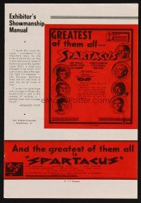 9p026 SPARTACUS New Zealand pressbook '61 classic Stanley Kubrick & Kirk Douglas epic!