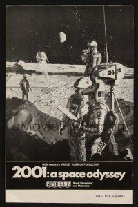 9p031 2001: A SPACE ODYSSEY Cinerama program '68 Stanley Kubrick, art of astronauts on Moon!