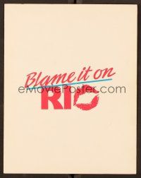 9p146 BLAME IT ON RIO promo brochure '84 Demi Moore, Michael Caine, Stanley Donen!