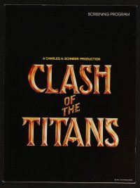 9p156 CLASH OF THE TITANS promo brochure '81 Ray Harryhausen, Judi Bowker, Burgess Meredith!