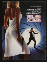 9p199 LIVING DAYLIGHTS promo brochure '87 Timothy Dalton as James Bond & sexy Maryam d'Abo w/gun!