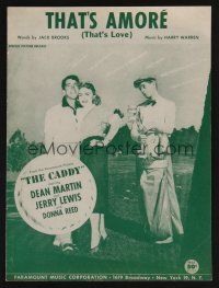 9p285 CADDY sheet music '53 wacky golfers Dean Martin & Jerry Lewis + Donna Reed, That's Amore'!