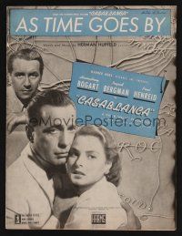 9p288 CASABLANCA sheet music '42 Humphrey Bogart, Ingrid Bergman, classic As Time Goes By!
