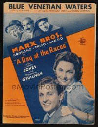 9p305 DAY AT THE RACES sheet music '37 Marx Brothers, Jones & O'Sullivan, Blue Venetian Waters!
