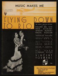 9p320 FLYING DOWN TO RIO sheet music '33 Ginger Rogers & Fred Astaire, Music Makes Me!