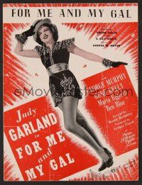 9p322 FOR ME & MY GAL sheet music '42 Judy Garland, Gene Kelly, cool Broadway design!