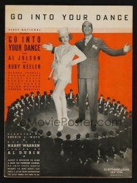 9p332 GO INTO YOUR DANCE sheet music '35 Al Jolson & wife Ruby Keeler, Go Into Your Dance!