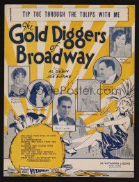 9p337 GOLD DIGGERS OF BROADWAY sheet music '29 sexy showgirls, Tip Toe Through The Tulips With Me!
