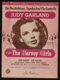 9p346 HARVEY GIRLS sheet music '45 Judy Garland, On The Atchison, Topeka & The Santa Fe!