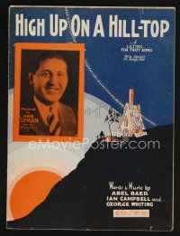 9p350 HIGH UP ON A HILL-TOP sheet music '28 Baer, Campbell & Whiting lilting fox trot, Abe Lyman!