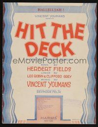 9p353 HIT THE DECK sheet music '30 Vincent Youmans, Hallelujah!
