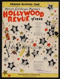 9p358 HOLLYWOOD REVUE sheet music '29 Buster Keaton, Joan Crawford, Orange Blossom Time!
