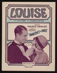 9p372 INNOCENTS OF PARIS sheet music '29 close up of Maurice Chevalier & Sylvia Beecher, Louise!