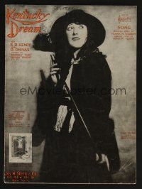 9p380 KENTUCKY DREAM sheet music '18 great image of pretty silent star Mabel Normand!