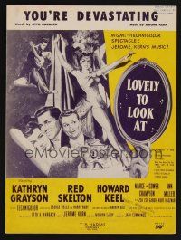 9p391 LOVELY TO LOOK AT sheet music '52 sexy Ann Miller, wacky Red Skelton, You're Devastating!
