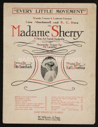 9p394 MADAME SHERRY stage sheet music '10 George W. Lederer, Lina Abarbanell, Every Little Movement!