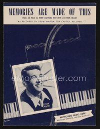 9p403 MEMORIES ARE MADE OF THIS sheet music '55 Gilkyson, Dehr & Miller, Dean Martin portrait!